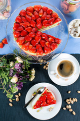 cake with strawberries and cream