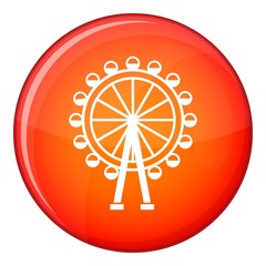 Ferris wheel icon in red circle isolated on white background vector illustration