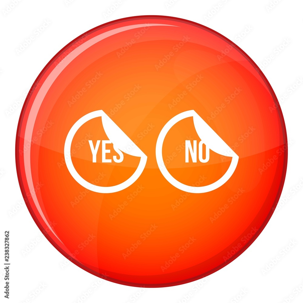 Poster yes and no buttons icon in red circle isolated on white background vector illustration