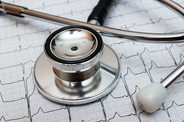 stethoscope and electrocardiogram