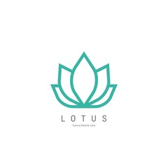 Flower Logo abstract design vector template. Lotus SPA icon. Cosmetics Hotel Garden Beauty salon Logotype concept.