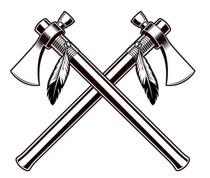 Black and white vector illustration of the tomahawks