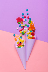 Different colorful fruit candy