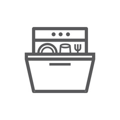Dishwasher line icon. Household appliances symbol. Vector sign for web graphic.