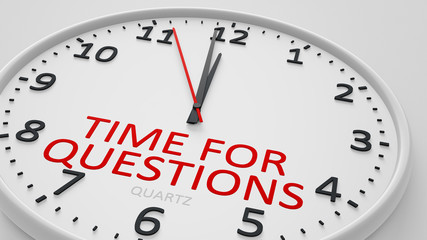 time for questions modern bright clock style