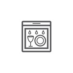 Dishwasher line icon. Household appliances symbol. Vector sign for web graphic.