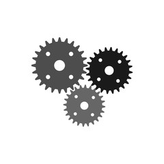 Settings gears icon vector in modern flat style for web, graphic and mobile design. Settings gears icon vector isolated on white background
