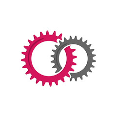 gears icon vector in modern flat style for web, graphic and mobile design. Settings gears icon vector isolated on white background