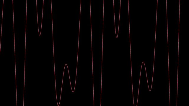 Sound design visuals. Video synthesis - dynamic wave shapes. Abstract musical pattern. Oscilloscope signal loop background.
