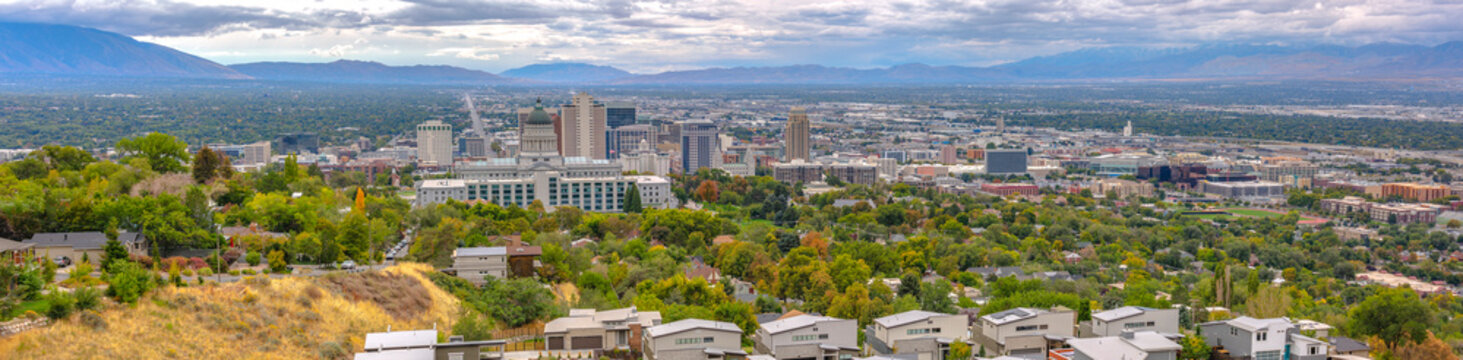 Salt Lake City Landscape With A Dramatic Skyline