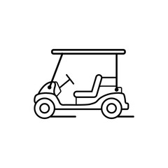 Golf car line icon concept. Golf car vector linear illustration, symbol, sign