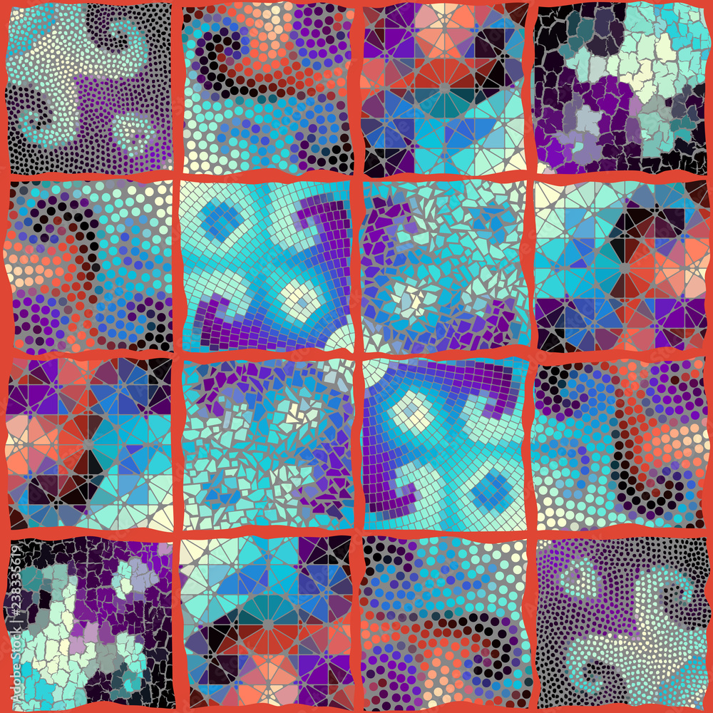 Poster Vector mosaic art pattern. Vector mosaic image