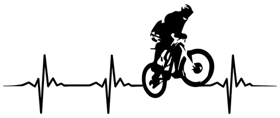 Mountain Bike heartbeat  isoliert  vektor - Mountainbike Herzschlag © endstern