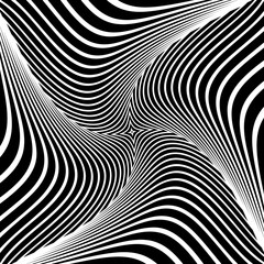Abstract op art design. Illusion of  whirl movement.