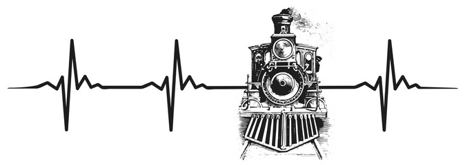 Locomotive heartbeat #isoliert #vektor - Lokomotive Herzschlag - obrazy, fototapety, plakaty