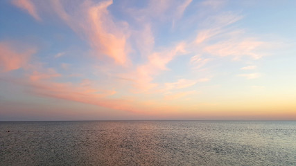 The sea horizon after a decline