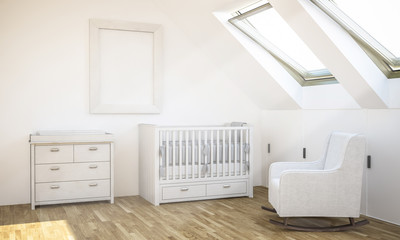 frame mockup on baby room