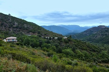 Fototapeta na wymiar Corsica-view from the road to Corte