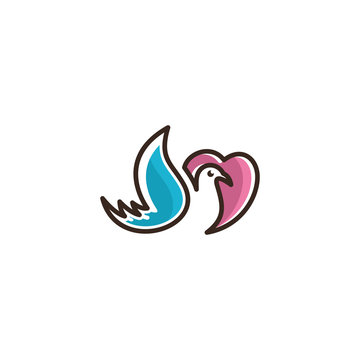 recommend clip art: vector logo Love bird icon line art picture