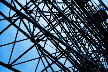 Blue theme abstract structure truss background