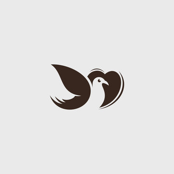 vector logo Love bird icon line art picture