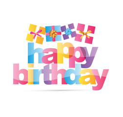 Happy birthday color banner template
