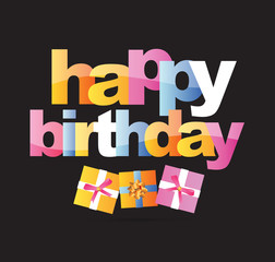 Happy birthday color banner template