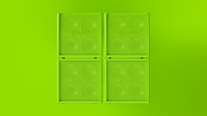 Lime Green Concert Speaker 3d illustration	