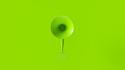 Lime Green Digital Gramophone 3d illustration 3d render