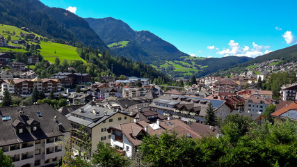 Naklejka premium ORTISEI, ITALY. Historic center of Ortisei in the italian Dolomites