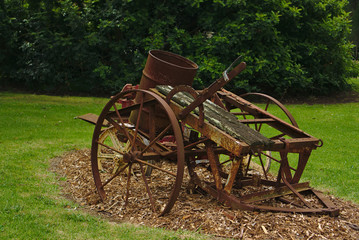 Fototapeta na wymiar 19th Century farm machinery frame