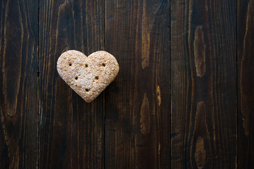 Heart shaped wholegrain bread