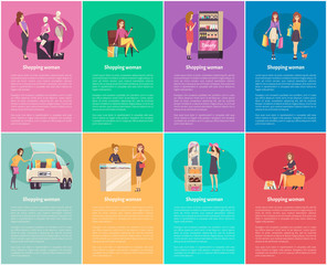 Shopping Women Beauty and Fashion Posters Vector