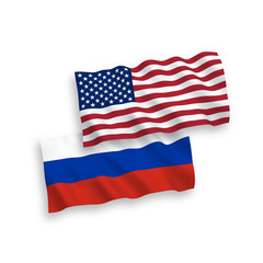 Russian and American flags