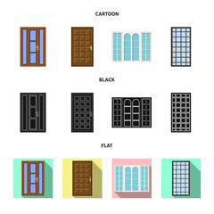 Vector design of door and front icon. Collection of door and wooden stock symbol for web.