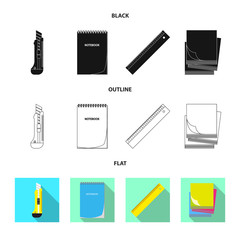 Vector design of office and supply icon. Collection of office and school stock vector illustration.