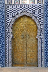 Eingangstor zum Königspalast, Dar el Makhzen, Fès, Marokko, Afrika
