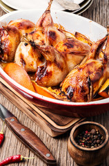Delicious fried quail