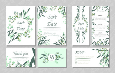 Wedding Cards with Eucalyptus.