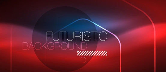 Neon glowing lines, magic energy space blue light concept, abstract background wallpaper design