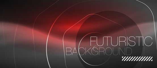 Black and glowing color lines neon design, magin techno template background