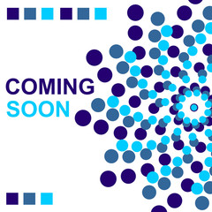 Coming Soon. Horizontal banner with dots. Vector graphic illustration.