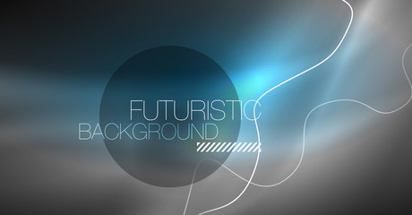 Neon lines wave background. Abstract composition