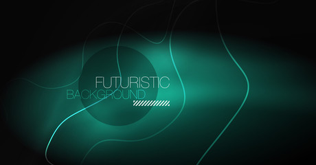 Neon lines wave background. Abstract composition