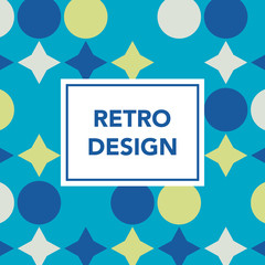 Retro geometric banner. Mid century modern template