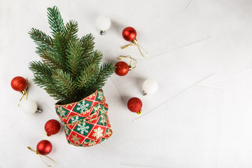 Small decorated Christmas tree with bells
