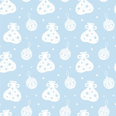 Christmas doodles seamless pattern