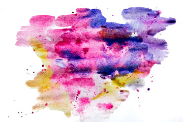 multi-colored splashes of watercolor and stains. background for design