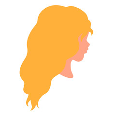 Girl with long blond hair, profile, silhouette