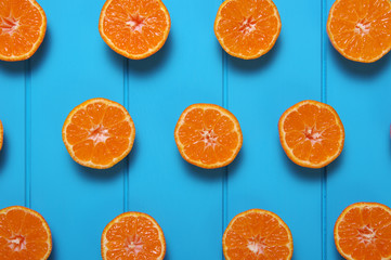 Oranges on wood  background